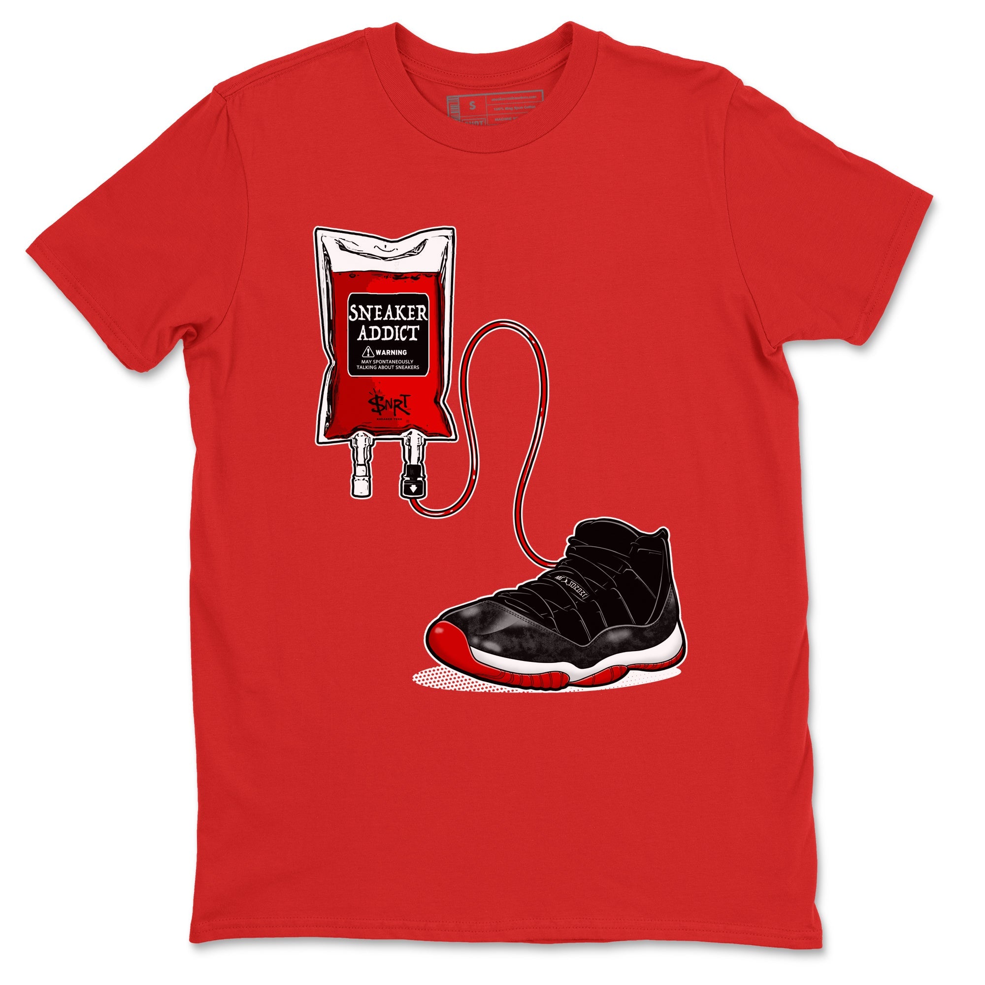 11s Bred Velvet shirts to match jordans Sneaker Therapy sneaker match tees Air Jordan 11 Bred Velvet Drip Gear Zone unisex cotton Red 2 crew neck shirts