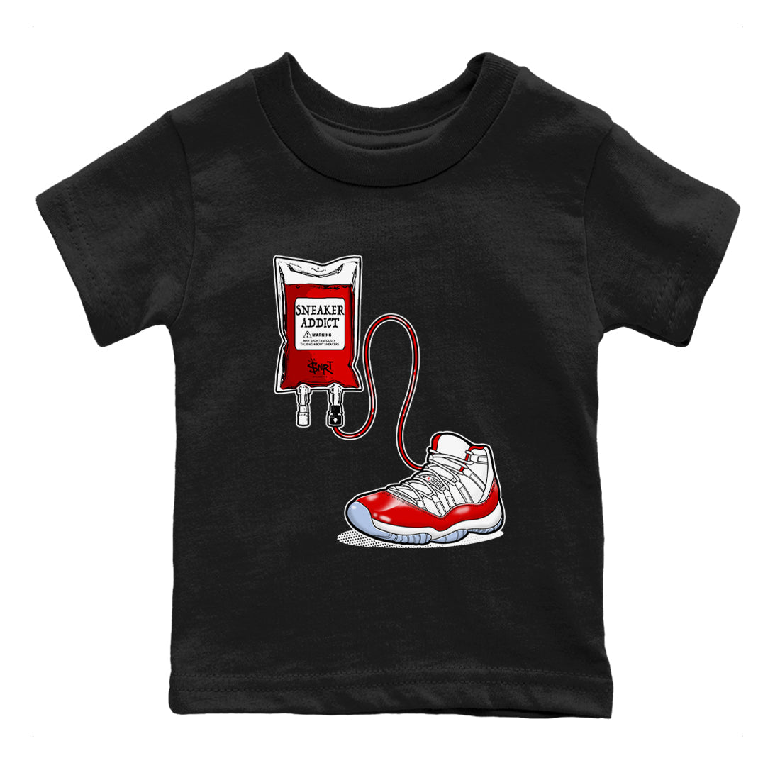 11s Cherry shirts to match jordans Sneaker Therapy sneaker match tees Air Jordan 11 Retro Cherry match shoes to clothes Drip Gear Zone Youth Baby Black 2 tee