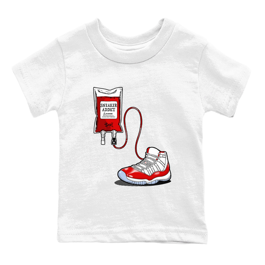 11s Cherry shirts to match jordans Sneaker Therapy sneaker match tees Air Jordan 11 Retro Cherry match shoes to clothes Drip Gear Zone Youth Baby White 2 tee