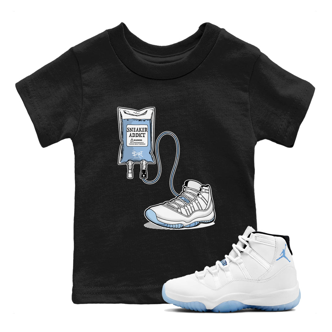 11s Columbia shirts to match jordans Sneaker Therapy sneaker match tees Air Jordan 11 Columbia Drip Gear Zone Youth Baby Black 1 crew neck shirts