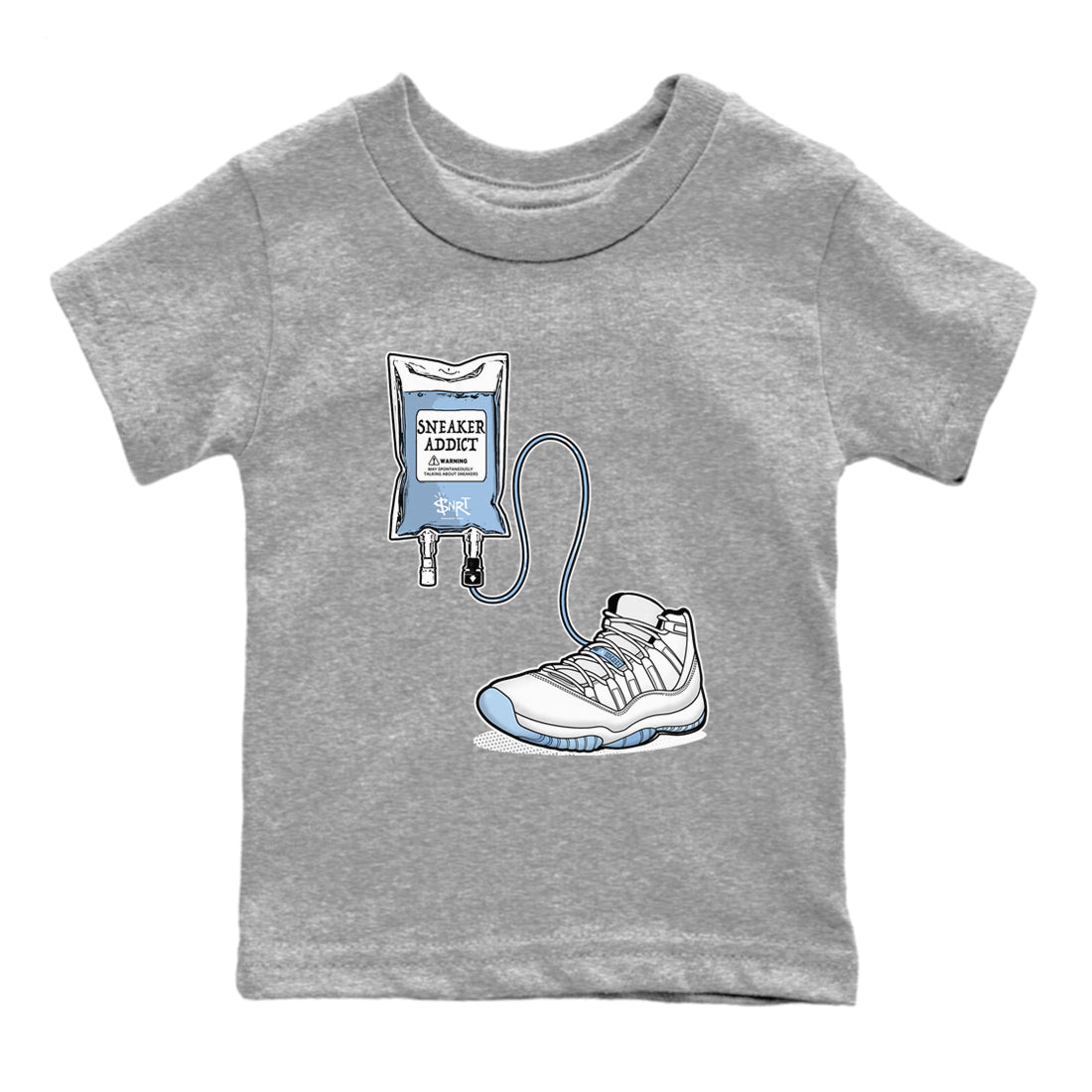11s Columbia shirts to match jordans Sneaker Therapy sneaker match tees Air Jordan 11 Columbia Drip Gear Zone Youth Baby Heather Grey 2 crew neck shirts