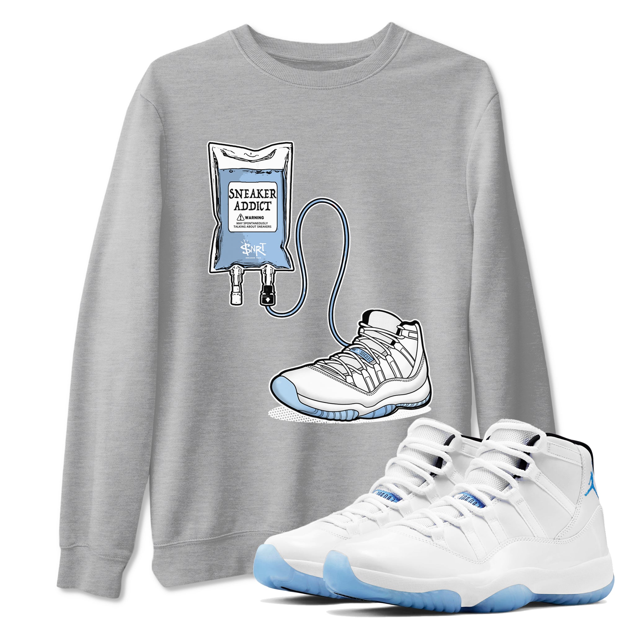 11s Columbia shirts to match jordans Sneaker Therapy sneaker match tees Air Jordan 11 Columbia Drip Gear Zone unisex cotton Heather Grey 1 crew neck shirts