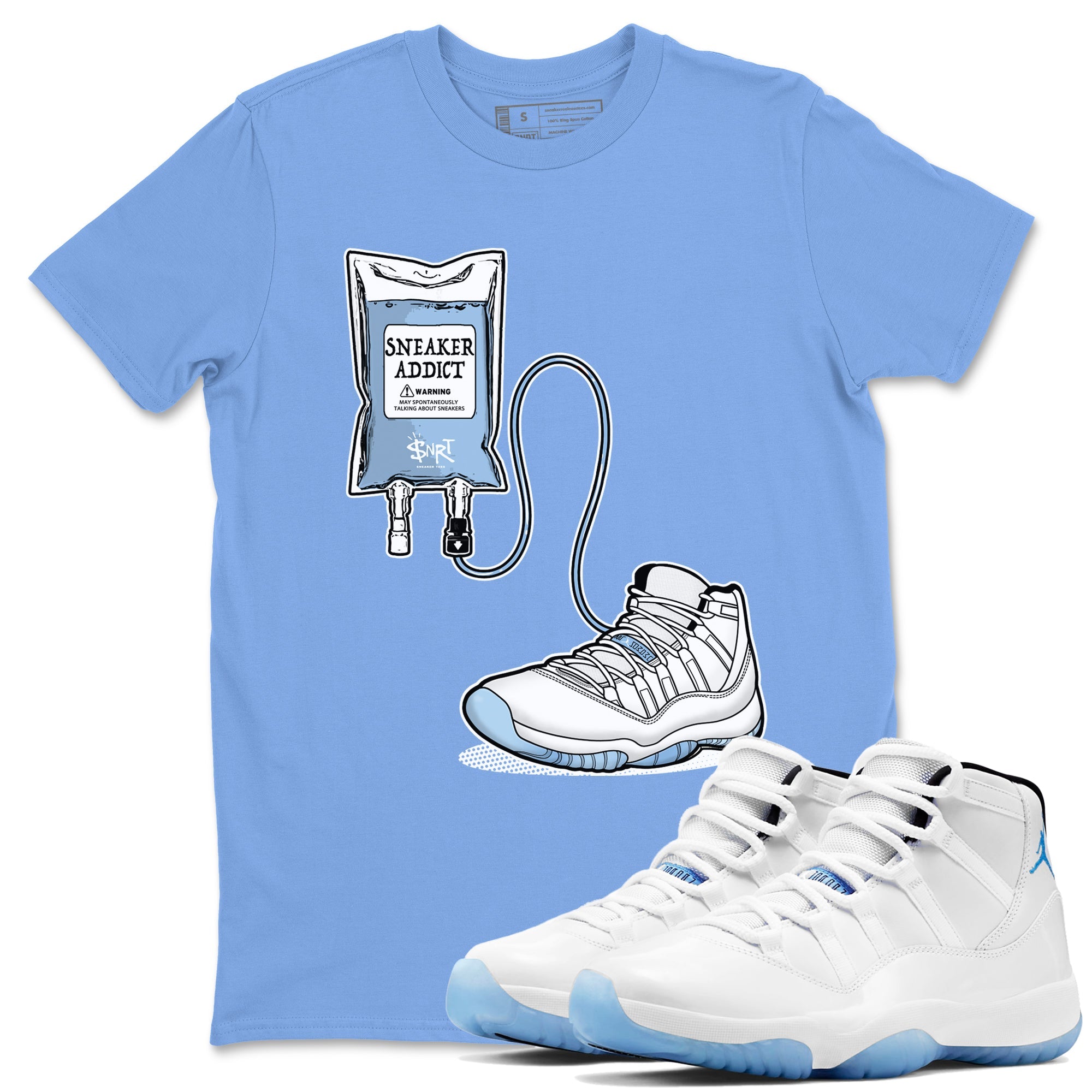 11s Columbia shirts to match jordans Sneaker Therapy sneaker match tees Air Jordan 11 Columbia Drip Gear Zone unisex cotton Carolina Blue 1 crew neck shirts