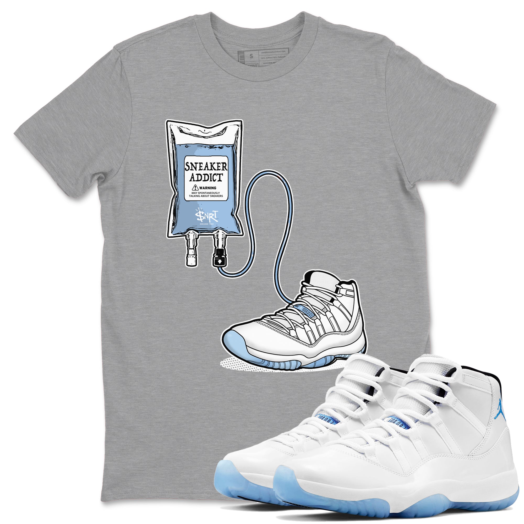 11s Columbia shirts to match jordans Sneaker Therapy sneaker match tees Air Jordan 11 Columbia Drip Gear Zone unisex cotton Heather Grey 1 crew neck shirts
