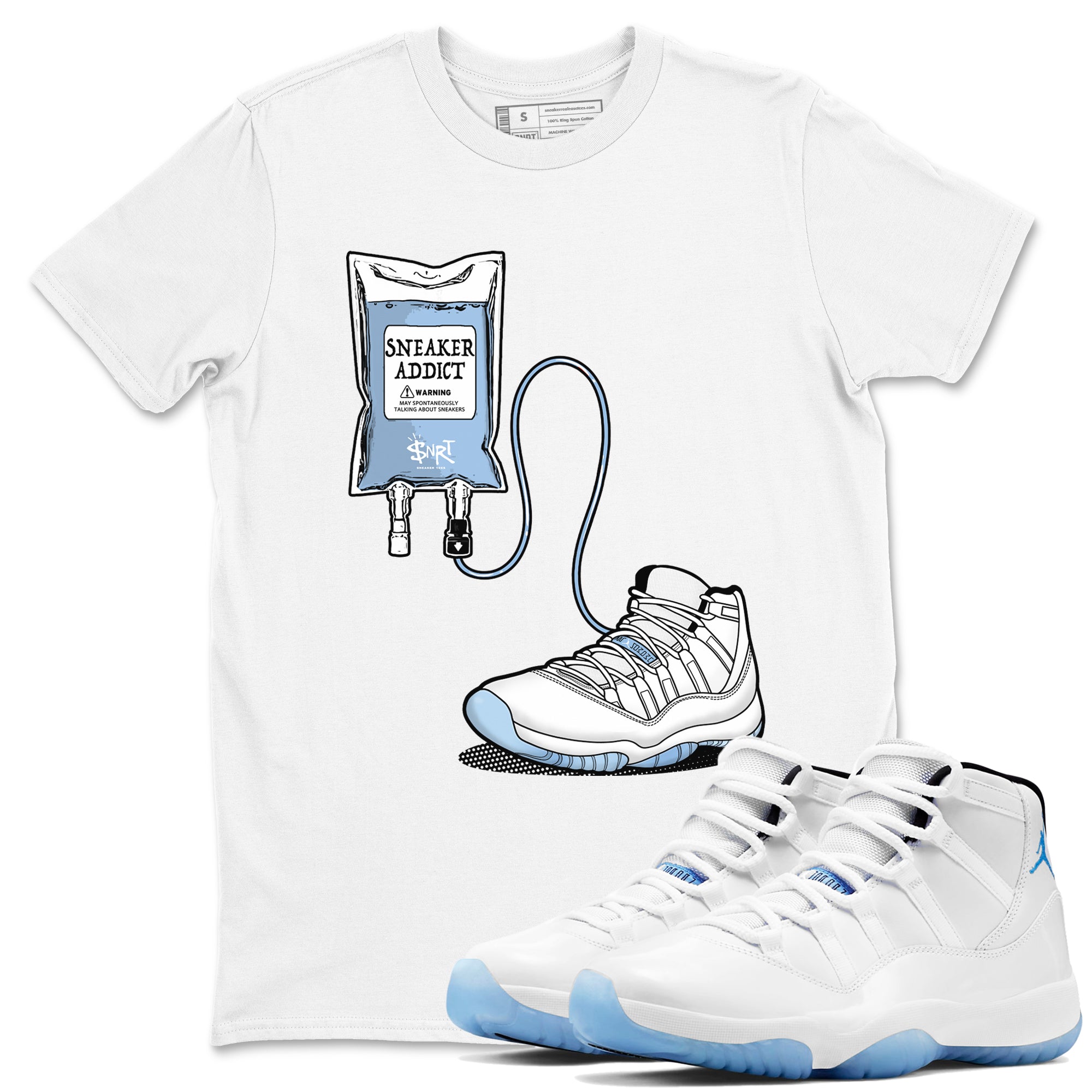 11s Columbia shirts to match jordans Sneaker Therapy sneaker match tees Air Jordan 11 Columbia Drip Gear Zone unisex cotton White 1 crew neck shirts