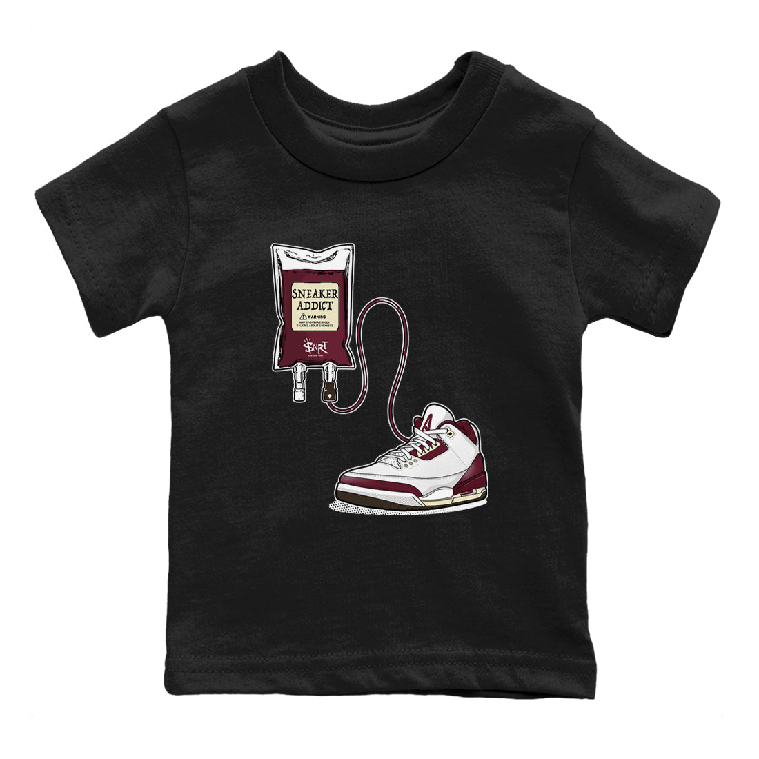 3s A Ma Maniere x Burgundy Crush shirts to match jordans Sneaker Therapy sneaker match tees Air Jordan 3 A Ma Maniere x Burgundy Crush Drip Gear Zone Youth Baby Black 2 crew neck shirts