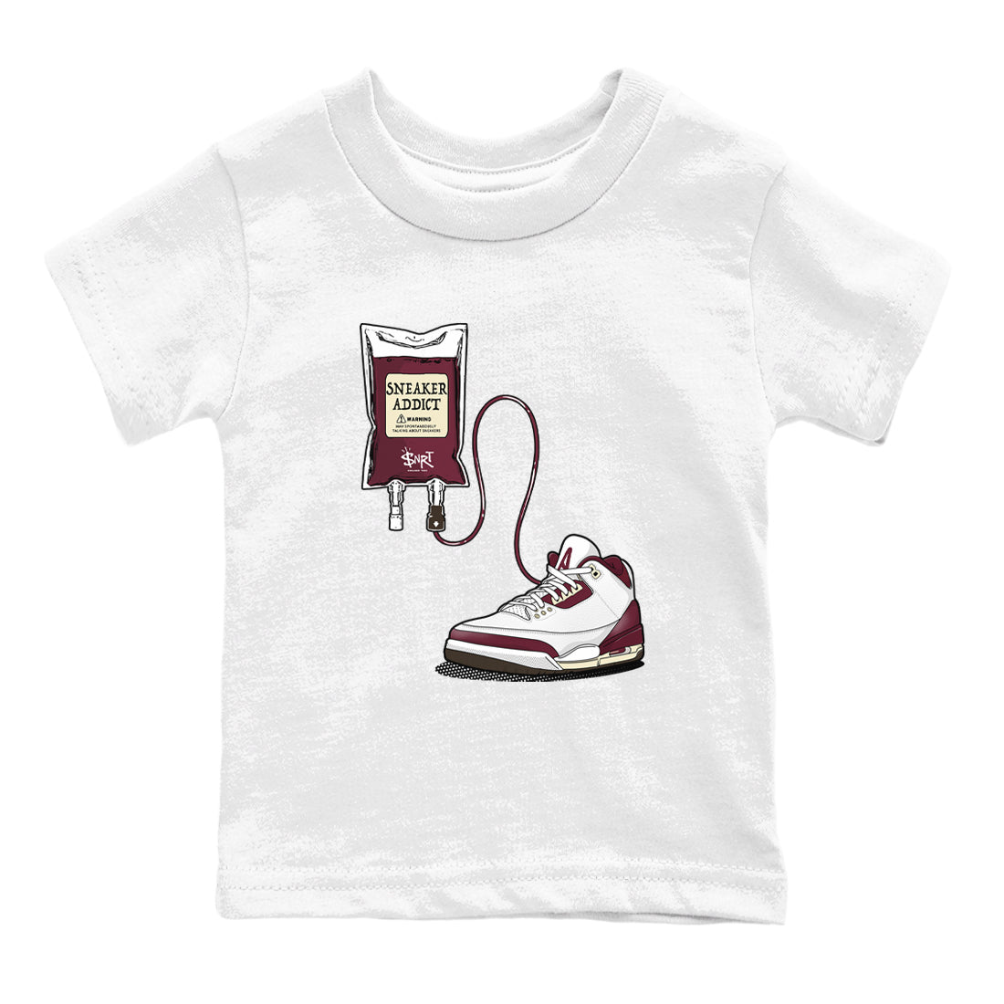 3s A Ma Maniere x Burgundy Crush shirts to match jordans Sneaker Therapy sneaker match tees Air Jordan 3 A Ma Maniere x Burgundy Crush Drip Gear Zone Youth Baby White 2 crew neck shirts