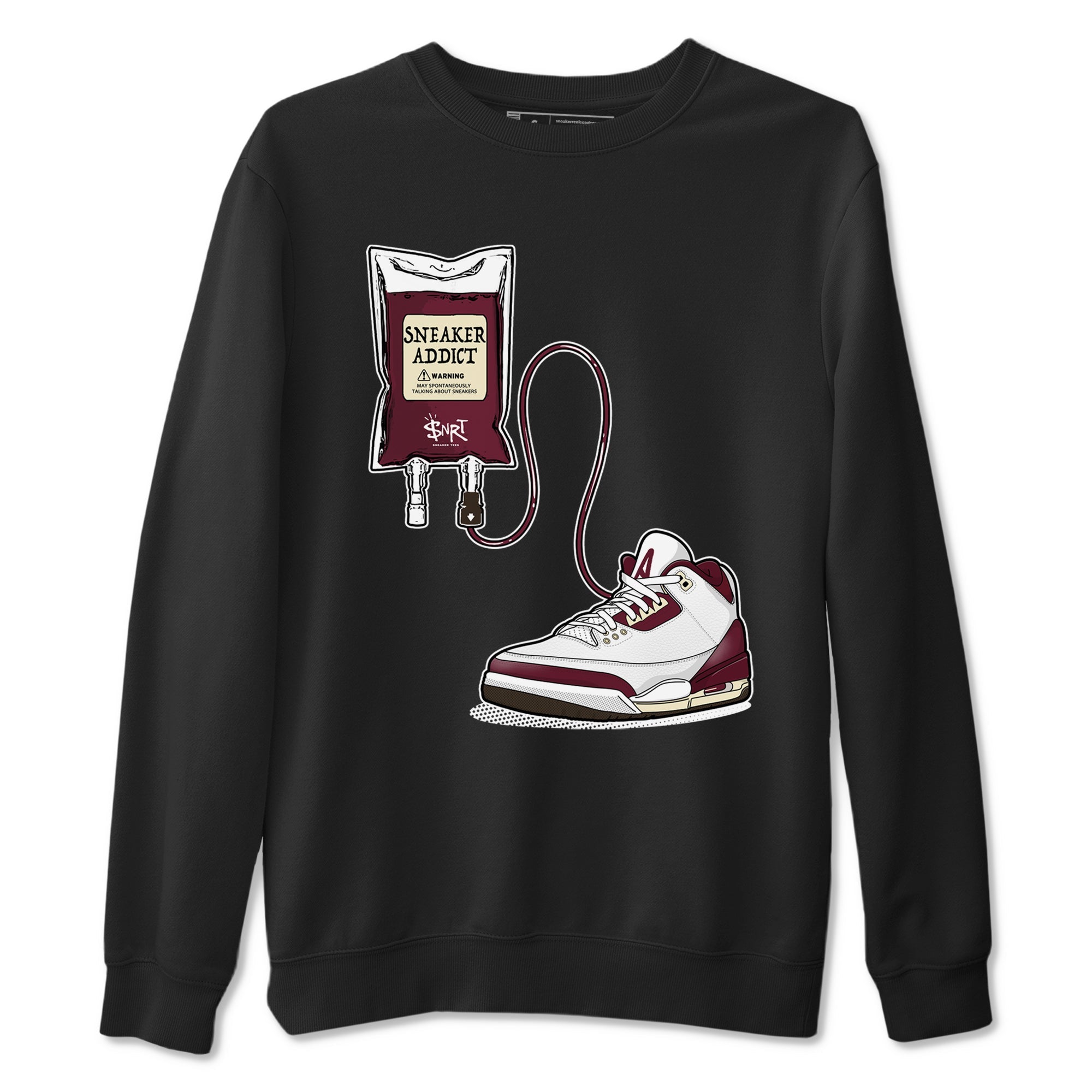 3s A Ma Maniere x Burgundy Crush shirts to match jordans Sneaker Therapy sneaker match tees Air Jordan 3 A Ma Maniere x Burgundy Crush Drip Gear Zone unisex cotton Black 2 crew neck shirts