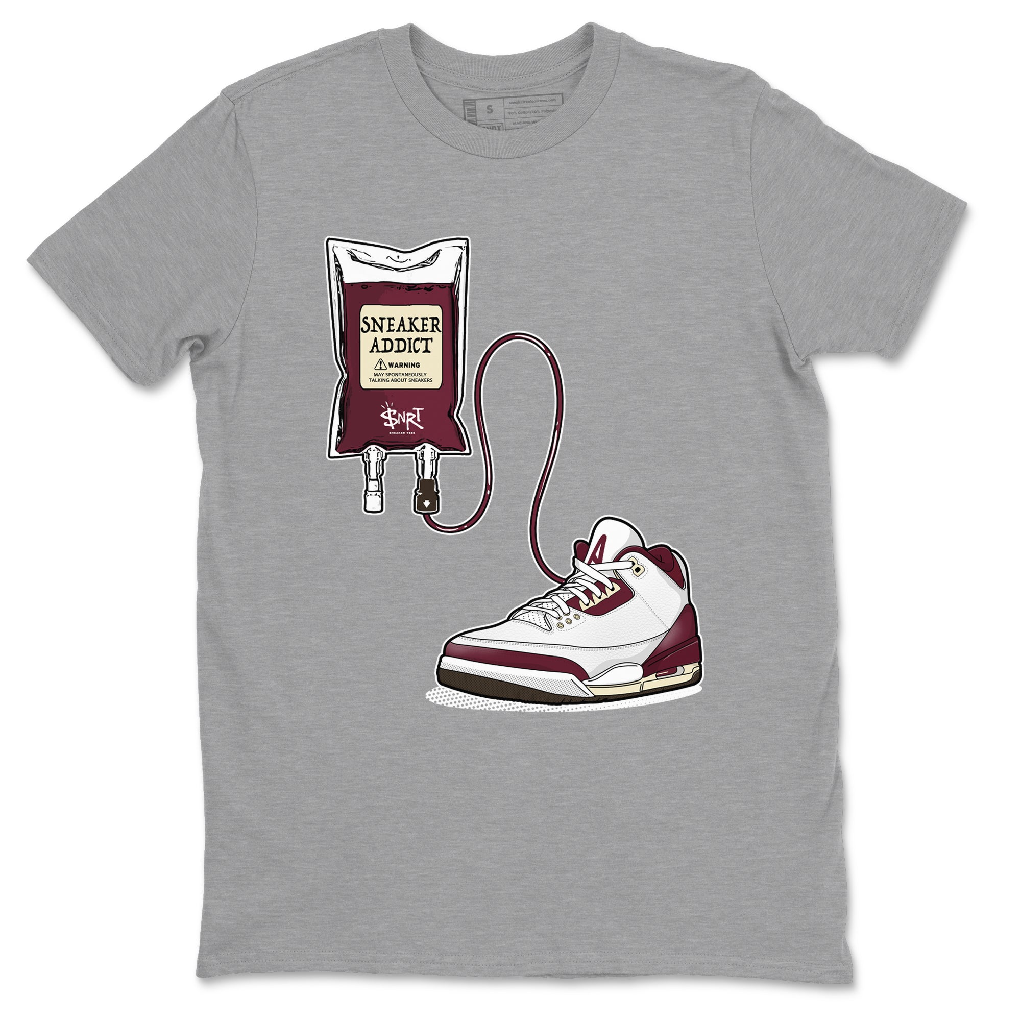 3s A Ma Maniere x Burgundy Crush shirts to match jordans Sneaker Therapy sneaker match tees Air Jordan 3 A Ma Maniere x Burgundy Crush Drip Gear Zone unisex cotton Heather Grey 2 crew neck shirts