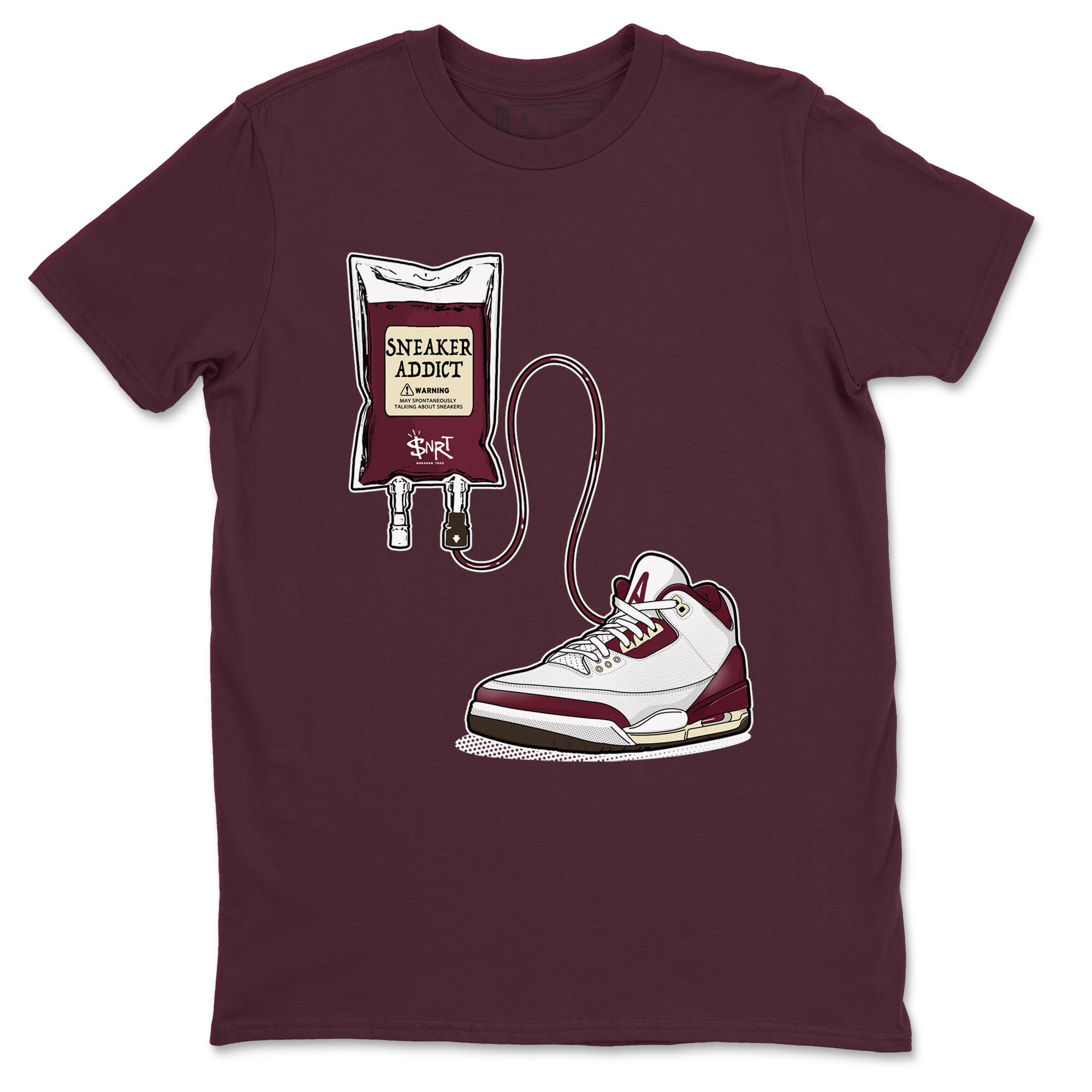 3s A Ma Maniere x Burgundy Crush shirts to match jordans Sneaker Therapy sneaker match tees Air Jordan 3 A Ma Maniere x Burgundy Crush Drip Gear Zone unisex cotton Maroon 2 crew neck shirts