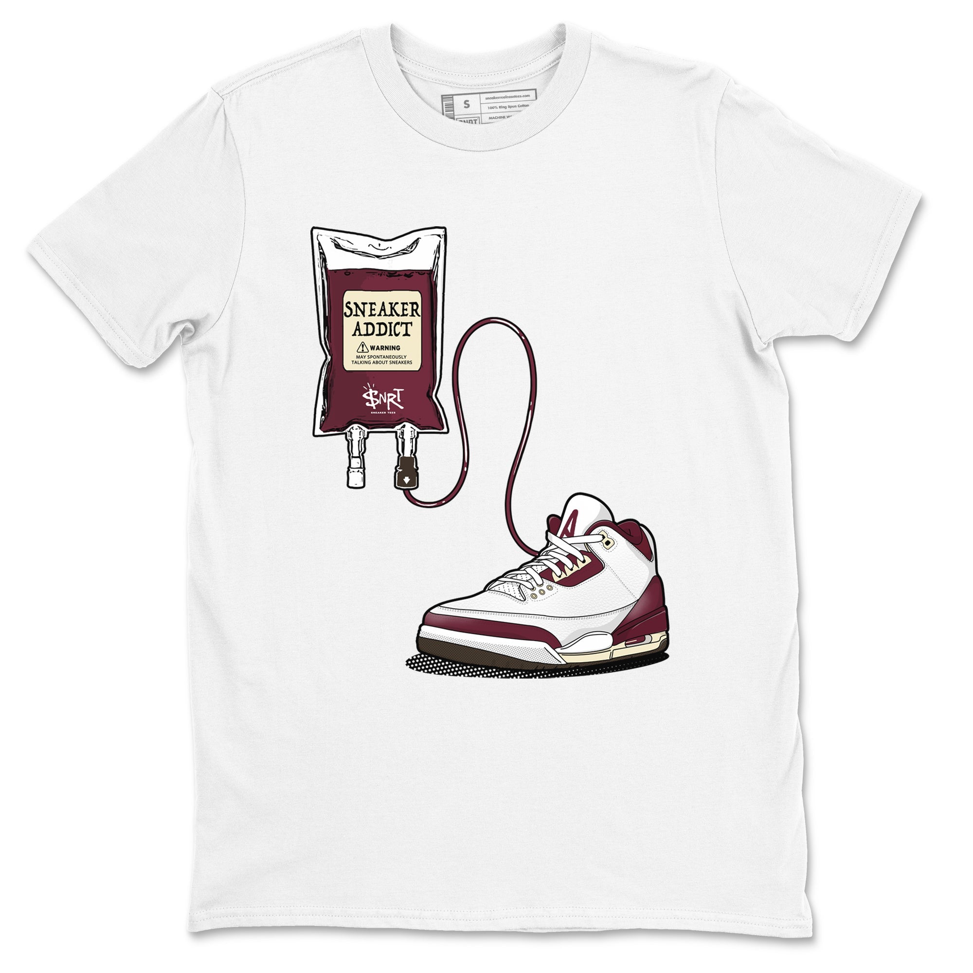 3s A Ma Maniere x Burgundy Crush shirts to match jordans Sneaker Therapy sneaker match tees Air Jordan 3 A Ma Maniere x Burgundy Crush Drip Gear Zone unisex cotton White 2 crew neck shirts