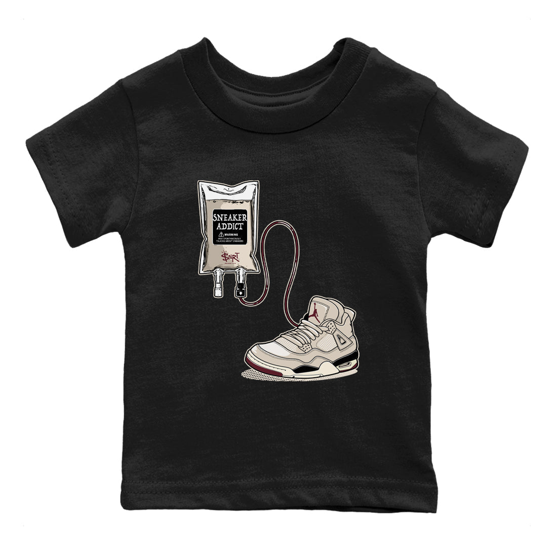 4s A Ma Maniere x Phantom shirts to match jordans Sneaker Therapy sneaker match tees Air Jordan 4 A Ma Maniere x Phantom Drip Gear Zone Youth Baby Black 2 crew neck shirts