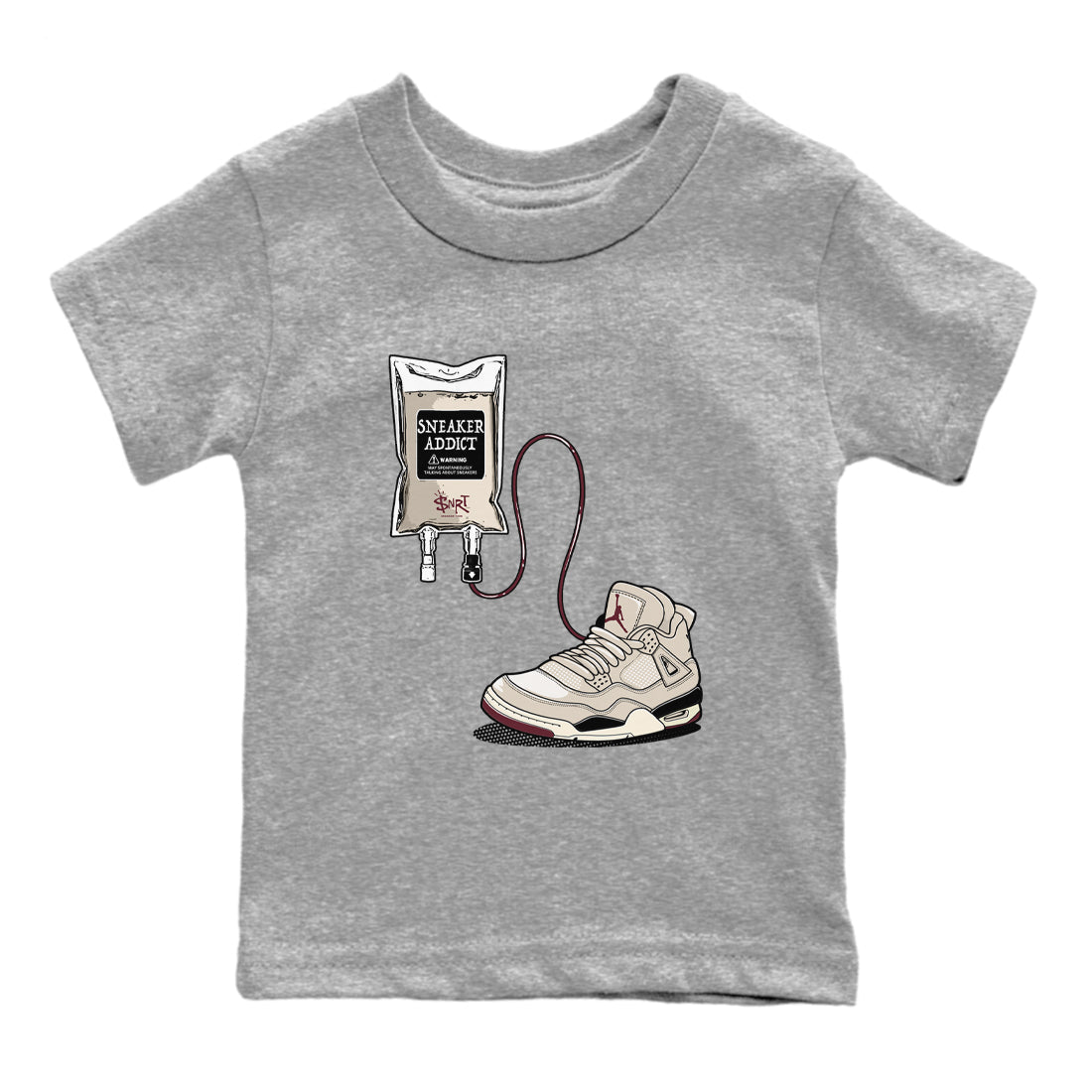 4s A Ma Maniere x Phantom shirts to match jordans Sneaker Therapy sneaker match tees Air Jordan 4 A Ma Maniere x Phantom Drip Gear Zone Youth Baby Heather Grey 2 crew neck shirts