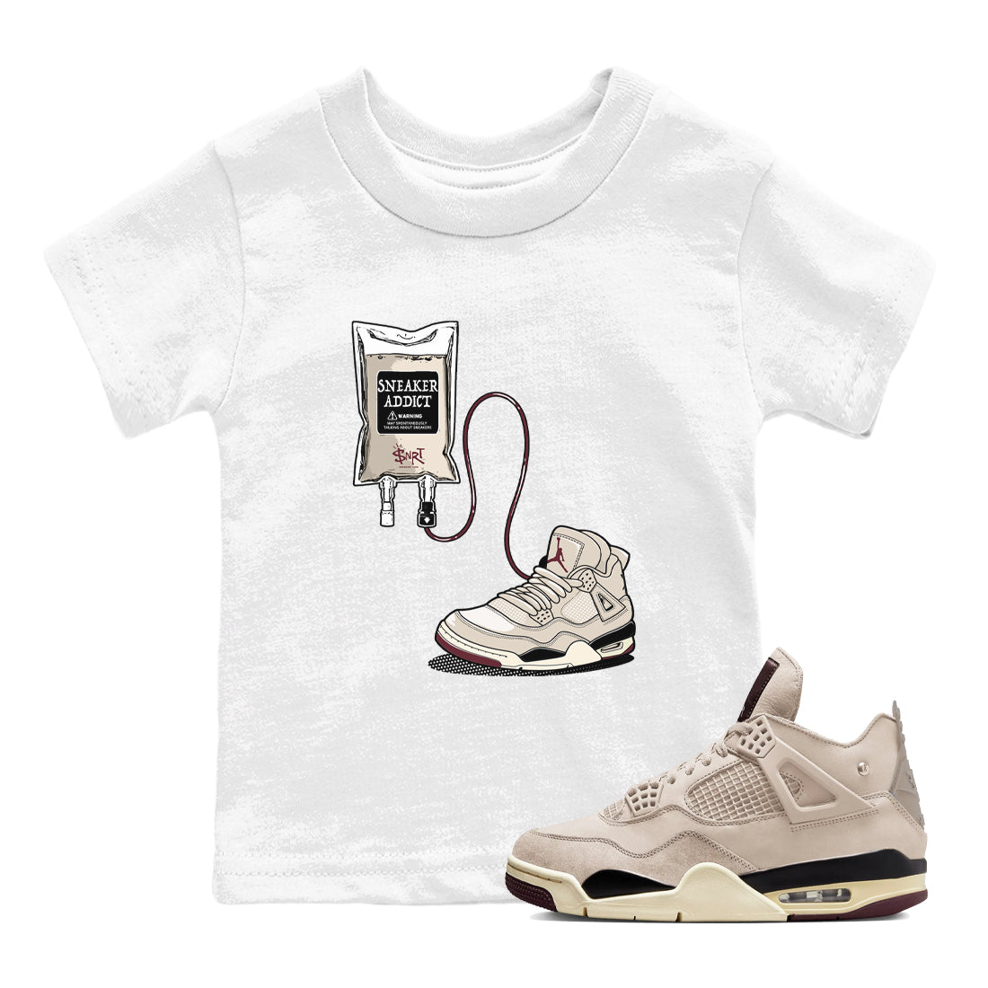 4s A Ma Maniere x Phantom shirts to match jordans Sneaker Therapy sneaker match tees Air Jordan 4 A Ma Maniere x Phantom Drip Gear Zone Youth Baby White 1 crew neck shirts