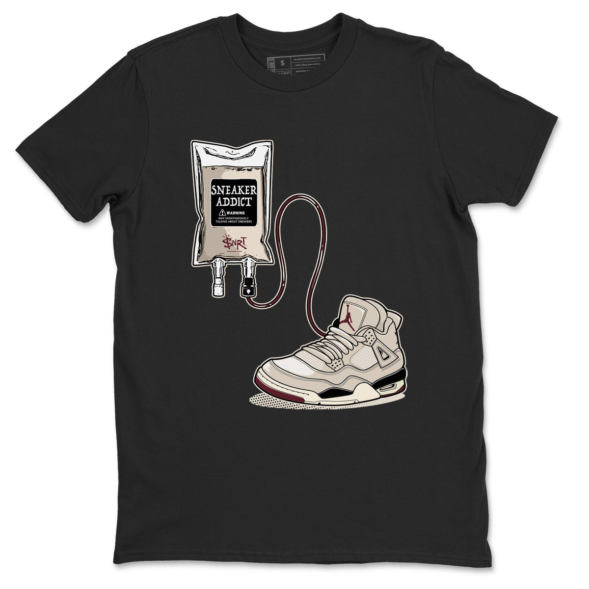 4s A Ma Maniere x Phantom shirts to match jordans Sneaker Therapy sneaker match tees Air Jordan 4 A Ma Maniere x Phantom Drip Gear Zone unisex cotton Black 2 crew neck shirts
