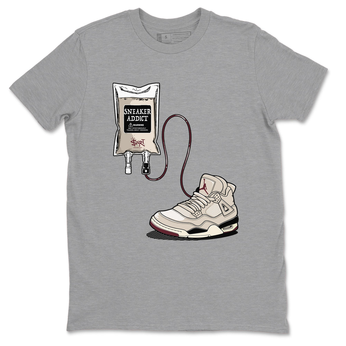 4s A Ma Maniere x Phantom shirts to match jordans Sneaker Therapy sneaker match tees Air Jordan 4 A Ma Maniere x Phantom Drip Gear Zone unisex cotton Heather Grey 2 crew neck shirts
