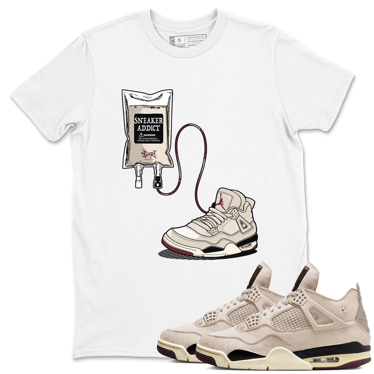 4s A Ma Maniere x Phantom shirts to match jordans Sneaker Therapy sneaker match tees Air Jordan 4 A Ma Maniere x Phantom Drip Gear Zone unisex cotton White 1 crew neck shirts
