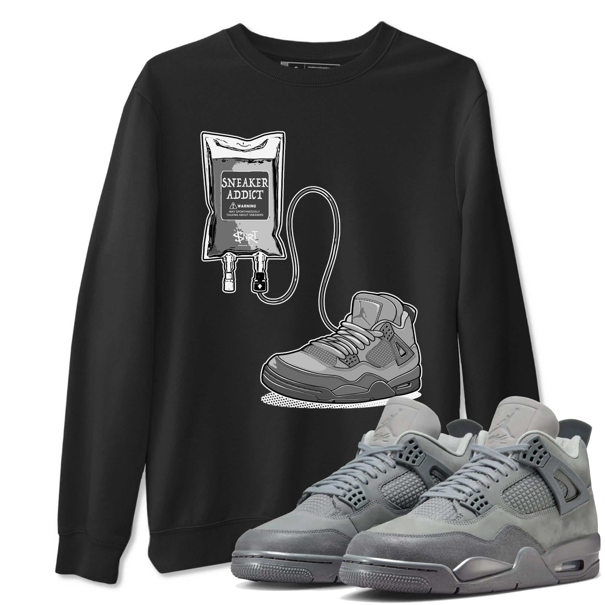4s Wet Cement shirts to match jordans Sneaker Therapy sneaker match tees Air Jordan 4 Wet Cement Drip Gear Zone unisex cotton Black 1 crew neck shirts