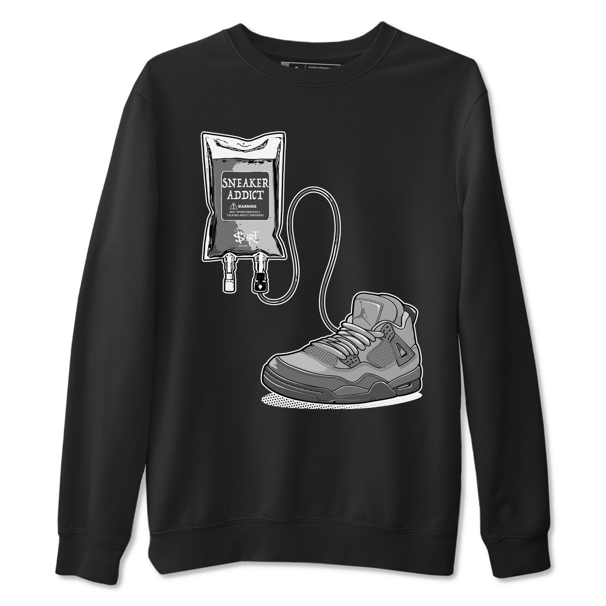 4s Wet Cement shirts to match jordans Sneaker Therapy sneaker match tees Air Jordan 4 Wet Cement Drip Gear Zone unisex cotton Black 2 crew neck shirts