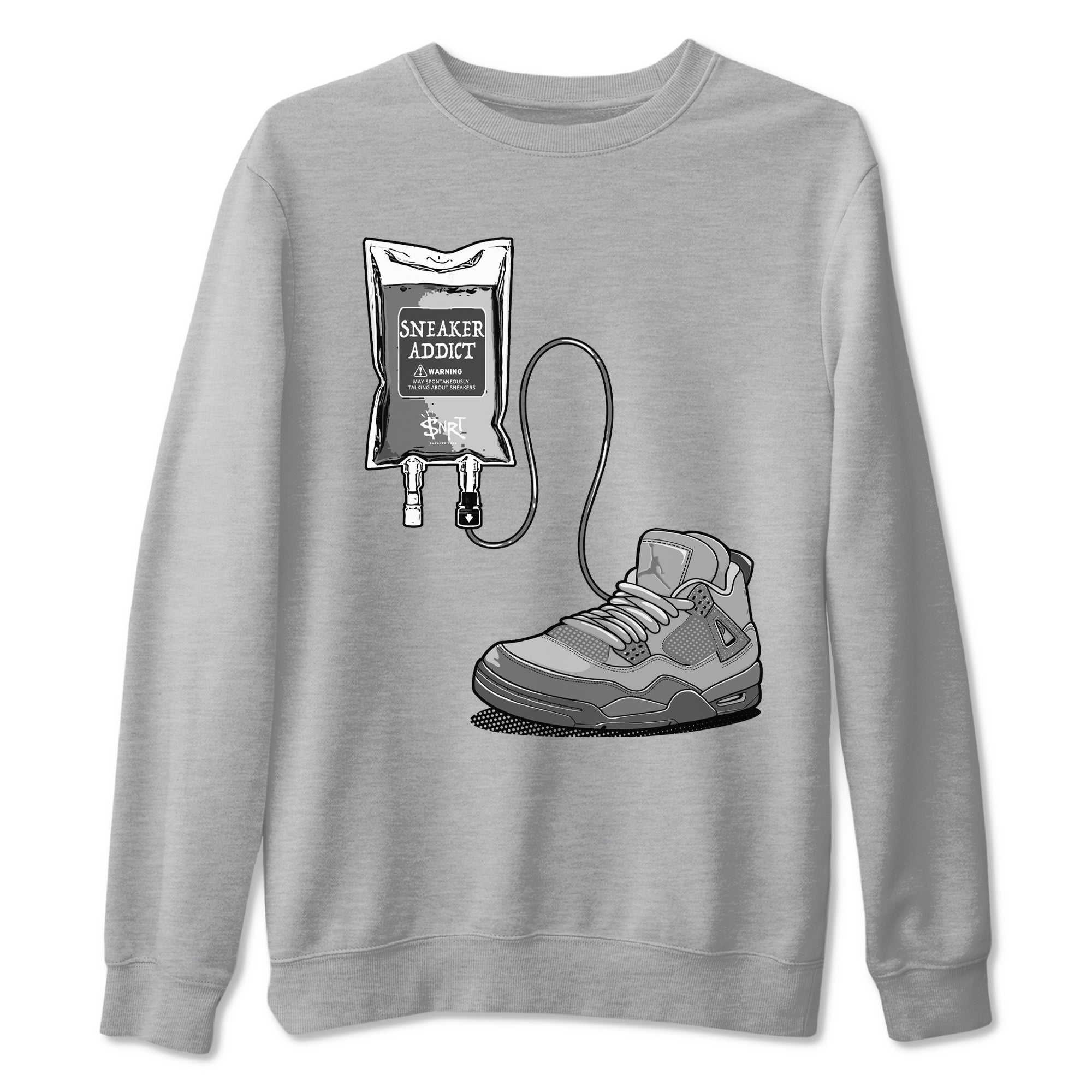 4s Wet Cement shirts to match jordans Sneaker Therapy sneaker match tees Air Jordan 4 Wet Cement Drip Gear Zone unisex cotton Heather Grey 2 crew neck shirts