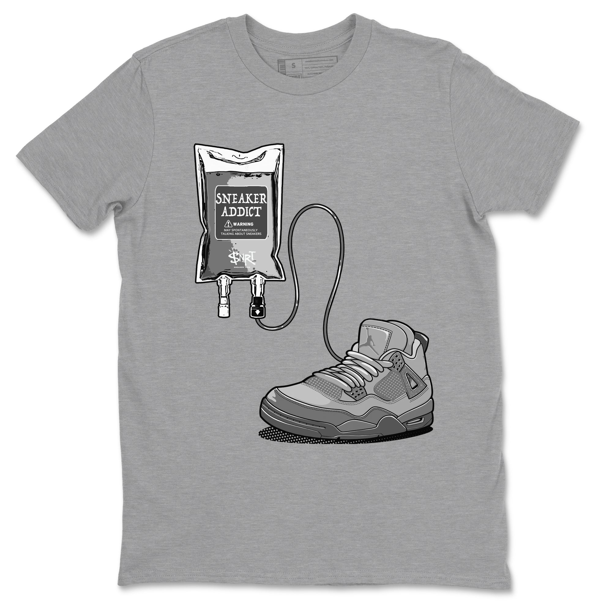 4s Wet Cement shirts to match jordans Sneaker Therapy sneaker match tees Air Jordan 4 Wet Cement Drip Gear Zone unisex cotton Heather Grey 2 crew neck shirts