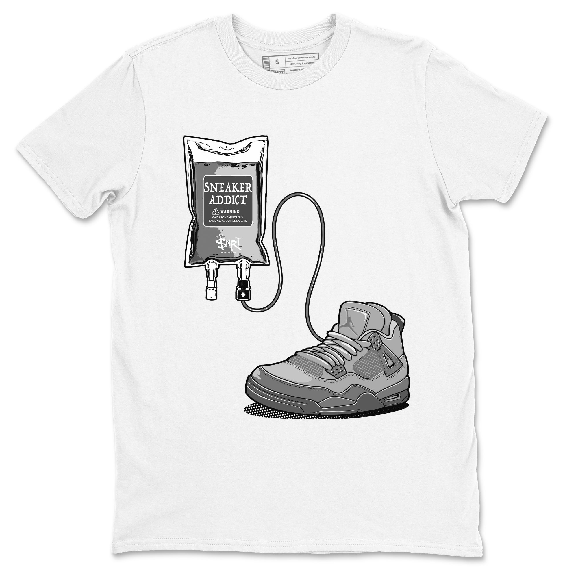 4s Wet Cement shirts to match jordans Sneaker Therapy sneaker match tees Air Jordan 4 Wet Cement Drip Gear Zone unisex cotton White 2 crew neck shirts