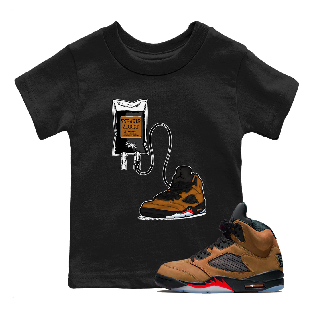 Air Jordan 5 Archaeo Brown shirts to match jordans Sneaker Therapy sneaker match tees Air Jordan 5 Archaeo Brown match shoes to clothes Drip Gear Zone Youth Baby Black 1 tee
