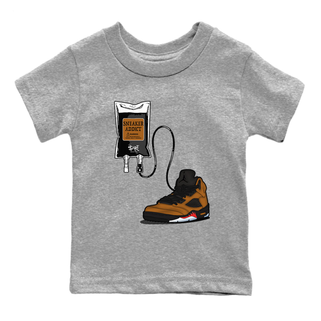 Air Jordan 5 Archaeo Brown shirts to match jordans Sneaker Therapy sneaker match tees Air Jordan 5 Archaeo Brown match shoes to clothes Drip Gear Zone Youth Baby Heather Grey 2 tee