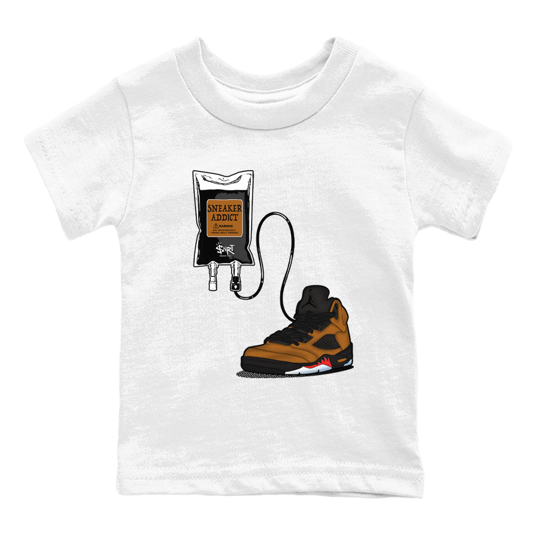 Air Jordan 5 Archaeo Brown shirts to match jordans Sneaker Therapy sneaker match tees Air Jordan 5 Archaeo Brown match shoes to clothes Drip Gear Zone Youth Baby White 2 tee