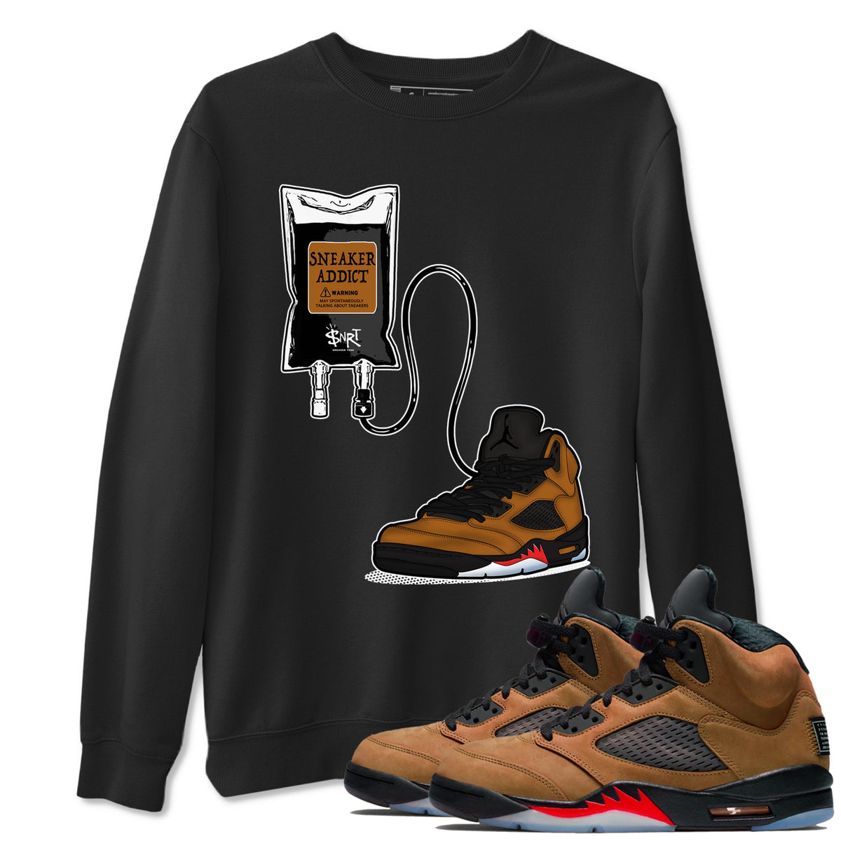Air Jordan 5 Archaeo Brown shirts to match jordans Sneaker Therapy sneaker match tees Air Jordan 5 Archaeo Brown match shoes to clothes Drip Gear Zone unisex cotton Black 1 shirts