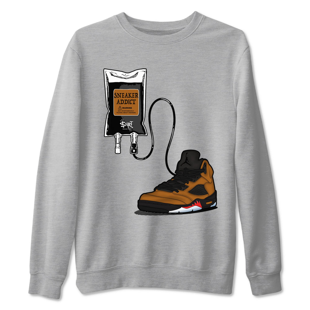 Air Jordan 5 Archaeo Brown shirts to match jordans Sneaker Therapy sneaker match tees Air Jordan 5 Archaeo Brown match shoes to clothes Drip Gear Zone unisex cotton Heather Grey 2 shirts