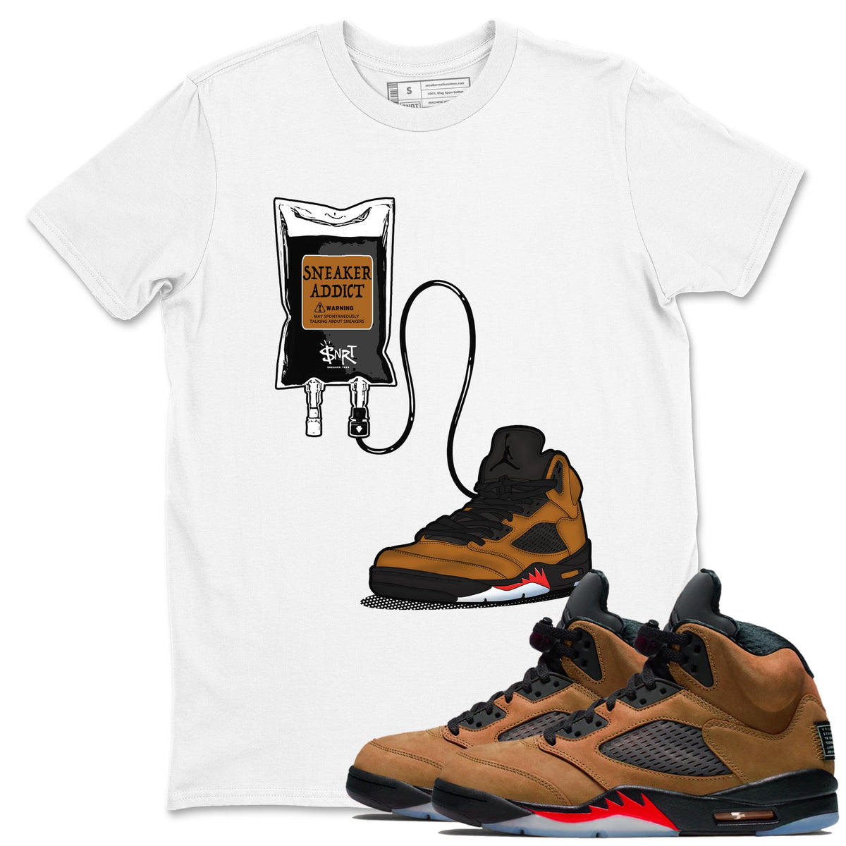 Air Jordan 5 Archaeo Brown shirts to match jordans Sneaker Therapy sneaker match tees Air Jordan 5 Archaeo Brown match shoes to clothes Drip Gear Zone unisex cotton White 1 shirts
