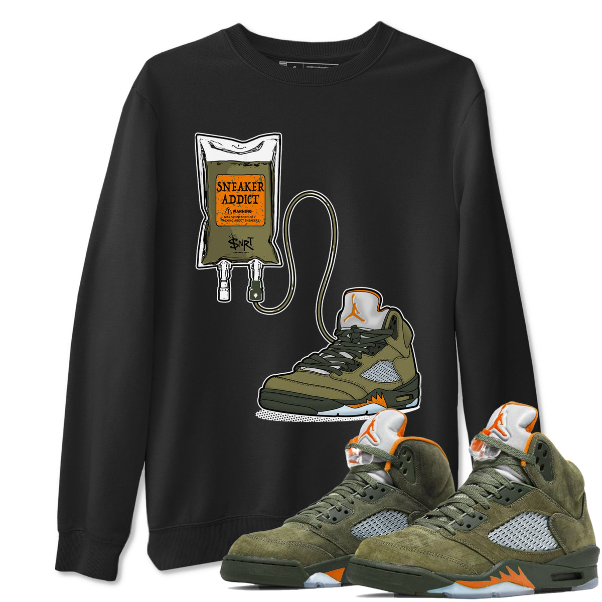 5s Olive shirts to match jordans Sneaker Therapy sneaker match tees Air Jordan 5 Olive match shoes to clothes Drip Gear Zone unisex cotton Black 1 shirts