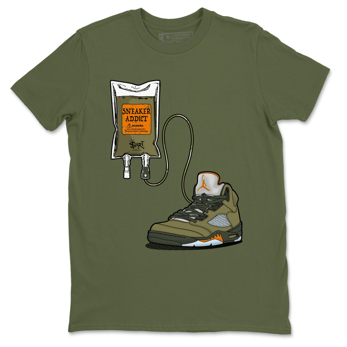 5s Olive shirts to match jordans Sneaker Therapy sneaker match tees Air Jordan 5 Olive match shoes to clothes Drip Gear Zone unisex cotton Military Green 2 shirts