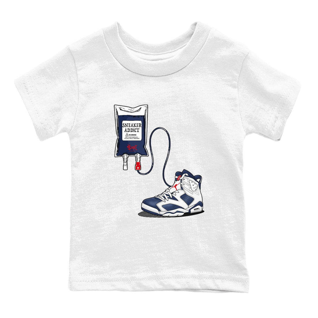 6s White And Midnight Navy shirts to match jordans Sneaker Therapy sneaker match tees Air Jordan 6 White And Midnight Navy Drip Gear Zone Youth Baby White 2 crew neck shirts