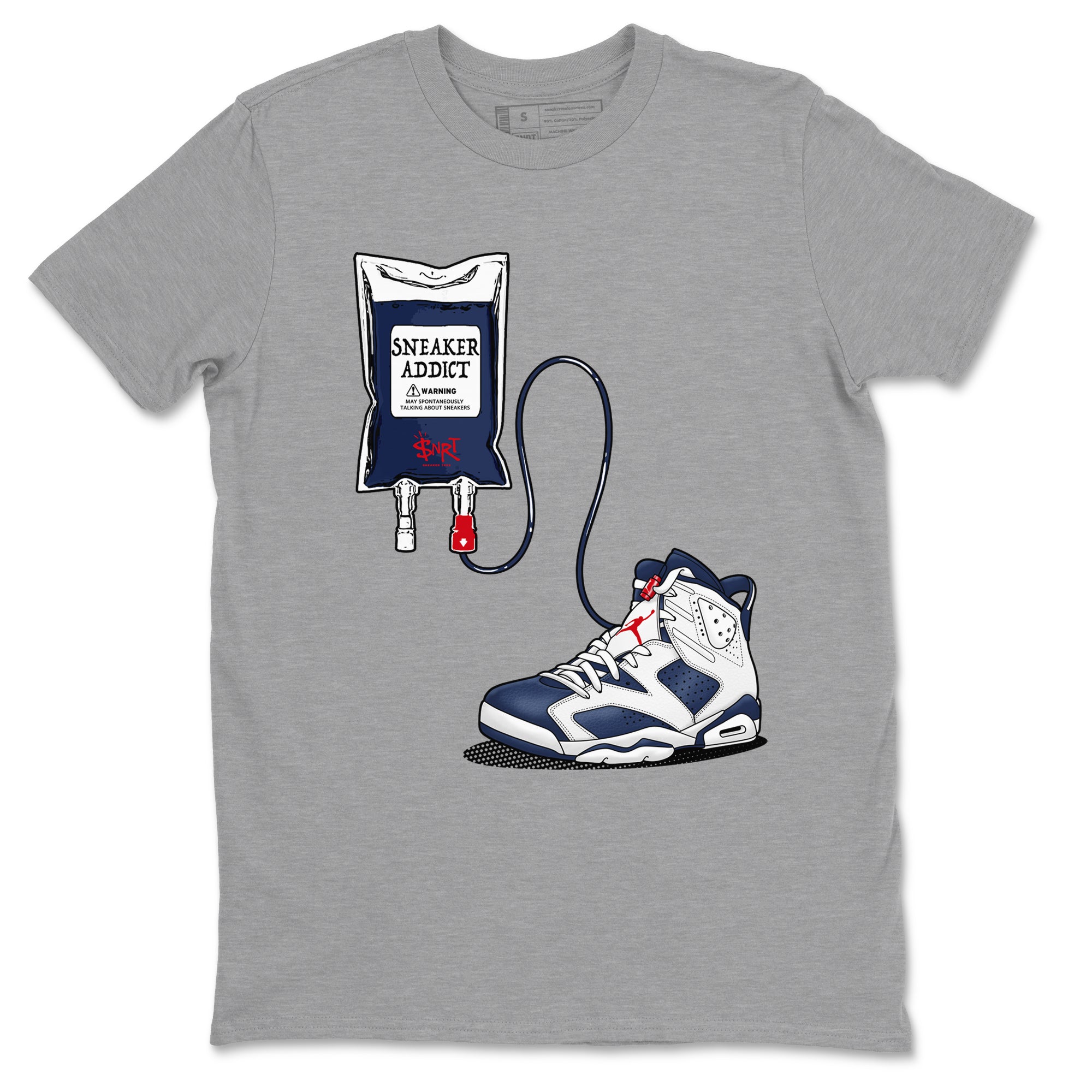 6s White And Midnight Navy shirts to match jordans Sneaker Therapy sneaker match tees Air Jordan 6 White And Midnight Navy Drip Gear Zone unisex cotton Heather Grey 2 crew neck shirts