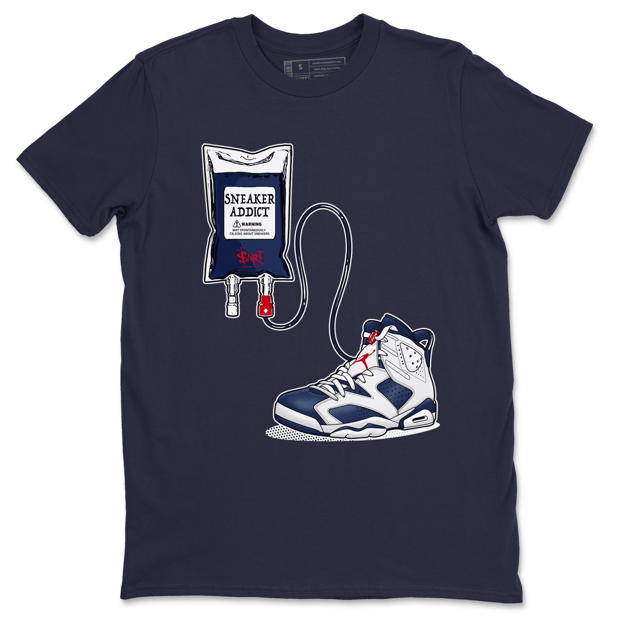 6s White And Midnight Navy shirts to match jordans Sneaker Therapy sneaker match tees Air Jordan 6 White And Midnight Navy Drip Gear Zone unisex cotton Navy 2 crew neck shirts