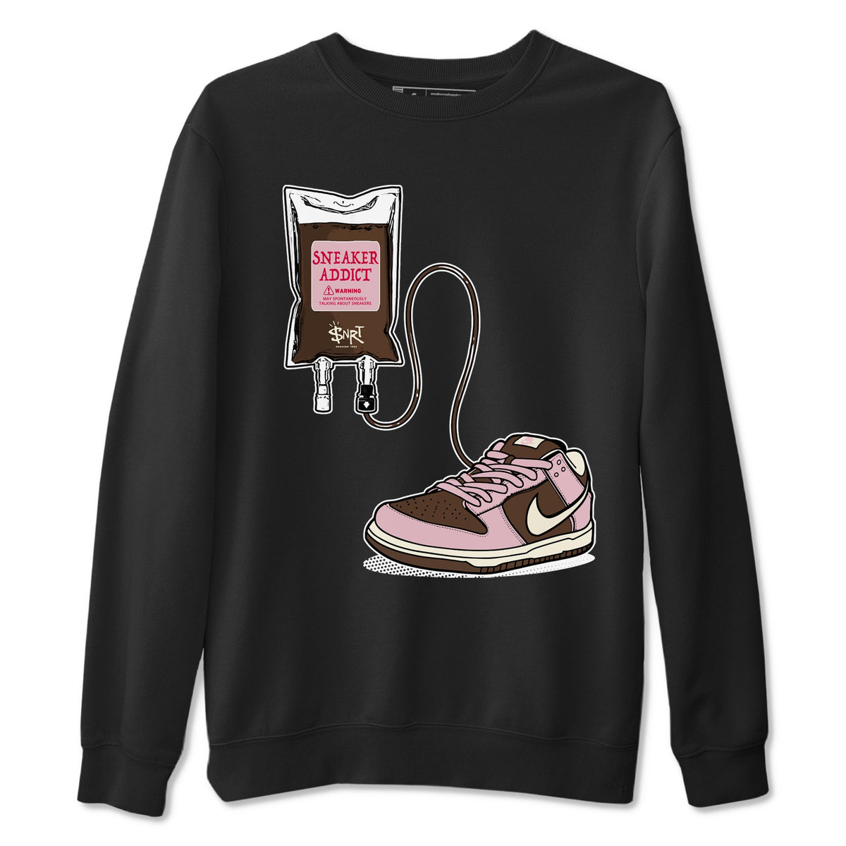 Dunk Cacao Wow And Pink Foam shirts to match jordans Sneaker Therapy sneaker match tees Dunk Cacao Wow And Pink Foam Drip Gear Zone unisex cotton Black 2 crew neck shirts