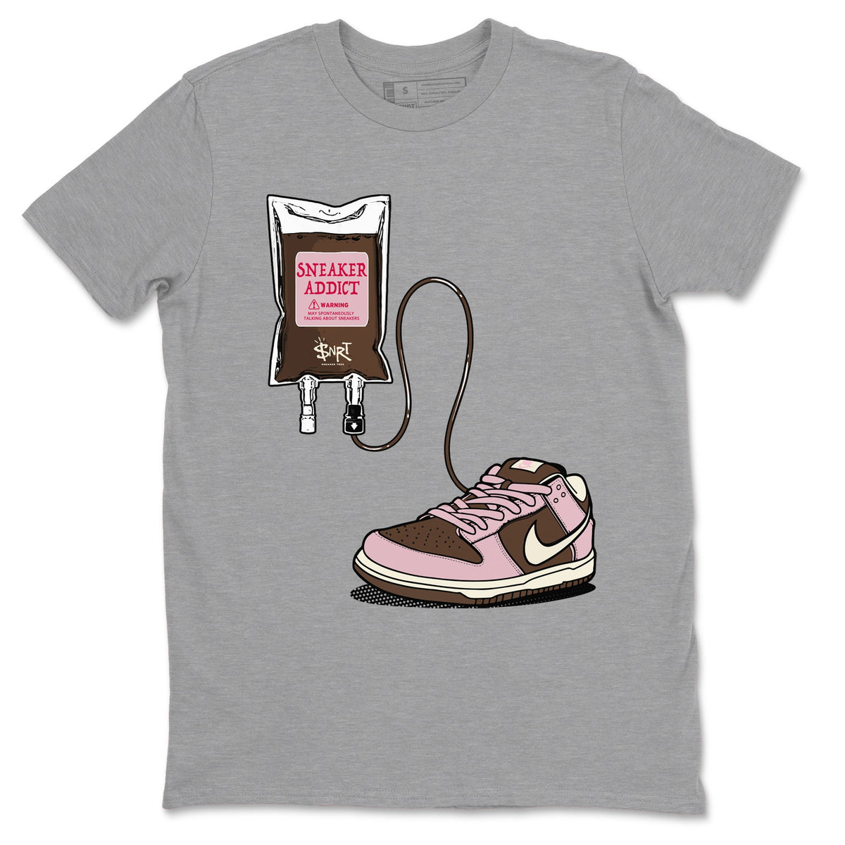 Dunk Cacao Wow And Pink Foam shirts to match jordans Sneaker Therapy sneaker match tees Dunk Cacao Wow And Pink Foam Drip Gear Zone unisex cotton Heather Grey 2 crew neck shirts