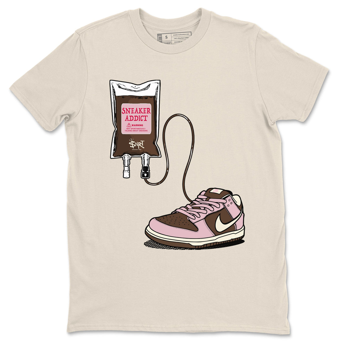 Dunk Cacao Wow And Pink Foam shirts to match jordans Sneaker Therapy sneaker match tees Dunk Cacao Wow And Pink Foam Drip Gear Zone unisex cotton Natural 2 crew neck shirts