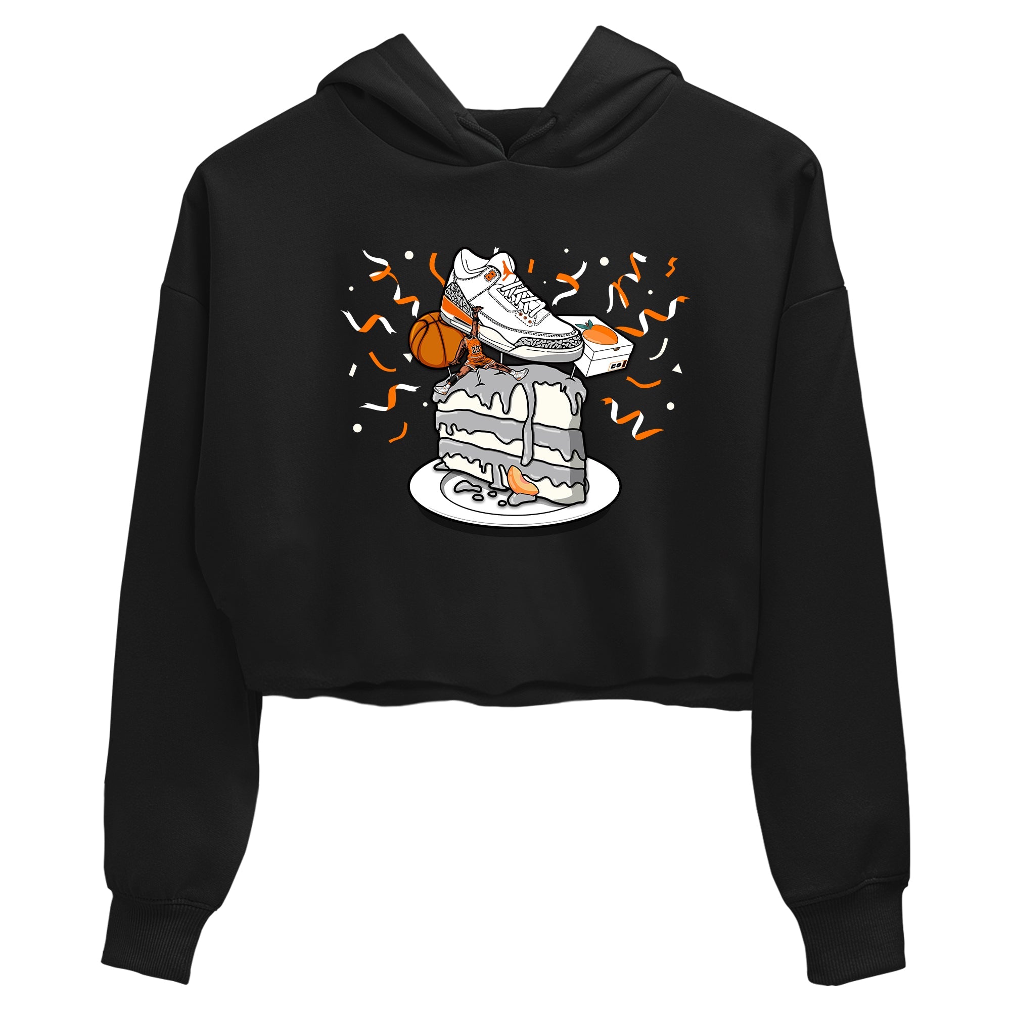 3s Georgia Peach shirt to match jordans Sneaker Topper sneaker tees Air Jordan 3 Georgia Peach Drip Gear Zone Black 2 crop length shirt