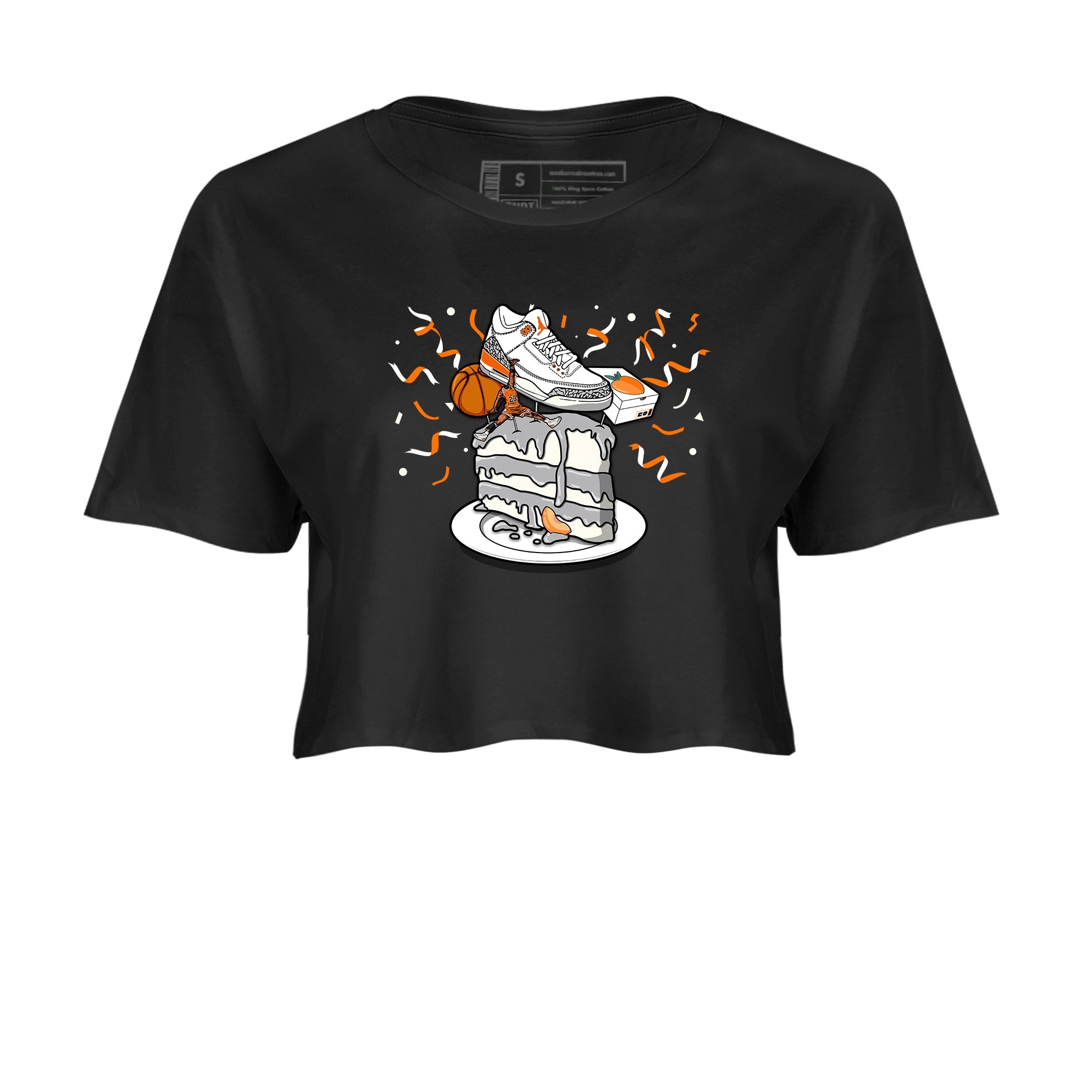 3s Georgia Peach shirt to match jordans Sneaker Topper sneaker tees Air Jordan 3 Georgia Peach Drip Gear Zone Black 2 crop length shirt