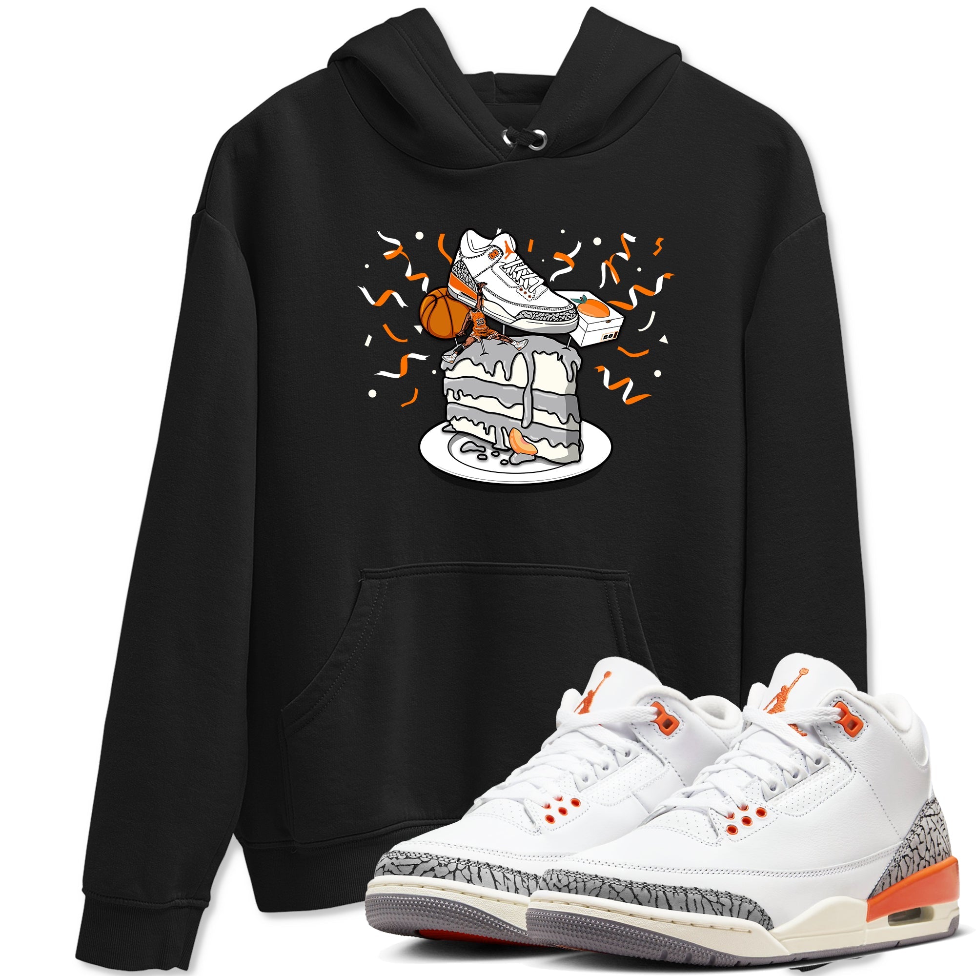 3s Georgia Peach shirt to match jordans Sneaker Topper sneaker tees Air Jordan 3 Georgia Peach Drip Gear Zone unisex cotton Black 1 crew neck shirt