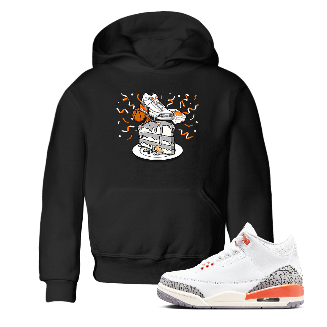 3s Georgia Peach shirt to match jordans Sneaker Topper sneaker tees Air Jordan 3 Georgia Peach Drip Gear Zone baby toddler Black 1 cotton Shirt