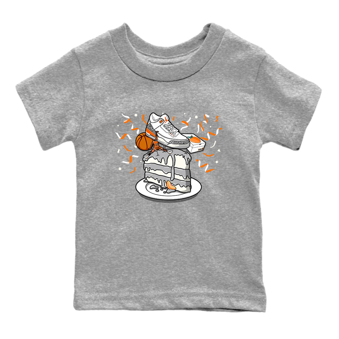 3s Georgia Peach shirt to match jordans Sneaker Topper sneaker tees Air Jordan 3 Georgia Peach Drip Gear Zone baby toddler Heather Grey 2 cotton Shirt