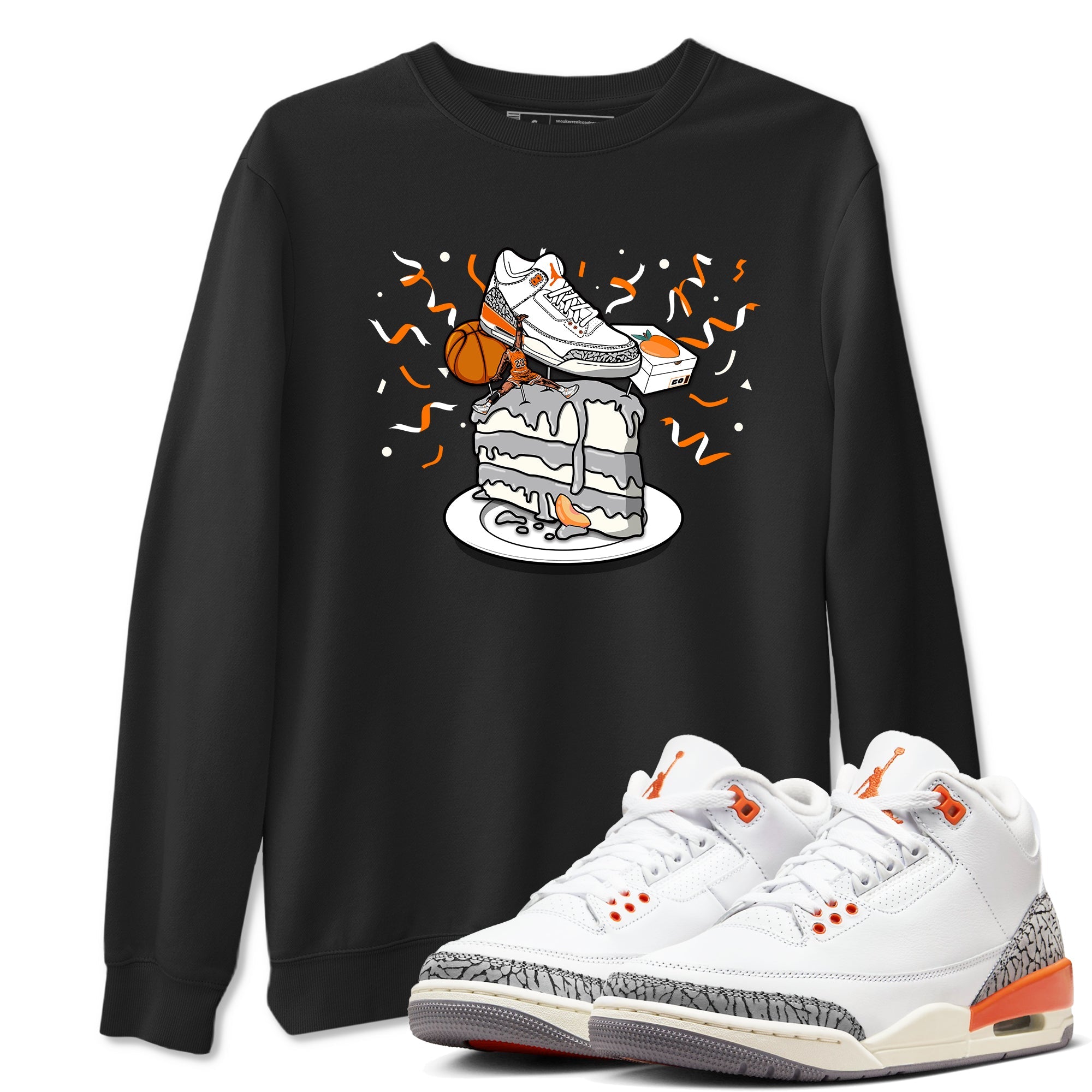3s Georgia Peach shirt to match jordans Sneaker Topper sneaker tees Air Jordan 3 Georgia Peach Drip Gear Zone unisex cotton Black 1 crew neck shirt