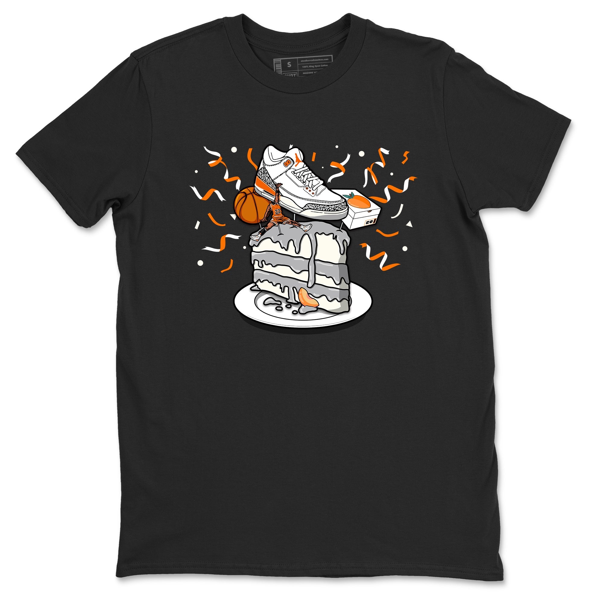 3s Georgia Peach shirt to match jordans Sneaker Topper sneaker tees Air Jordan 3 Georgia Peach Drip Gear Zone unisex cotton Black 2 crew neck shirt