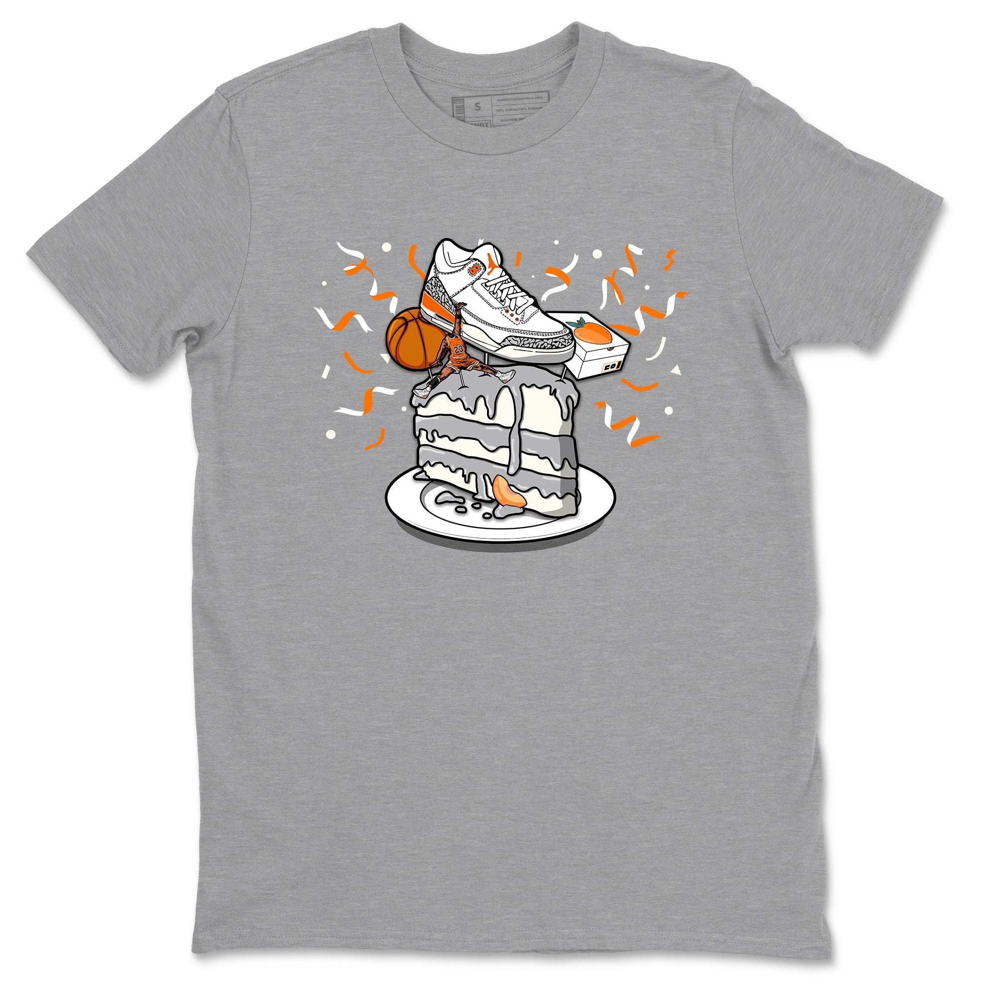 3s Georgia Peach shirt to match jordans Sneaker Topper sneaker tees Air Jordan 3 Georgia Peach Drip Gear Zone unisex cotton Heather Grey 2 crew neck shirt