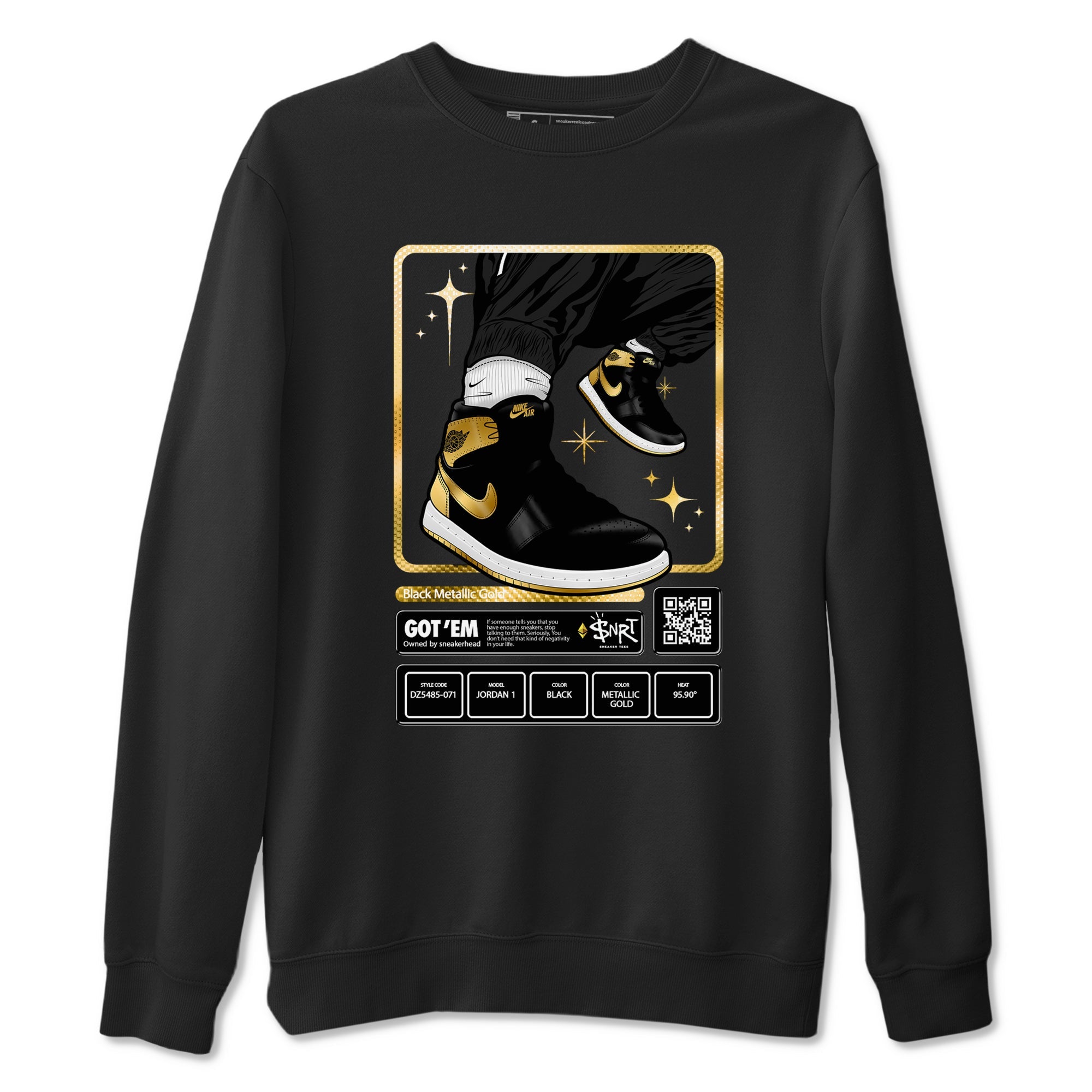 Air Jordan 1 High OG Black Metallic Gold shirts to match jordans Sneaker Trading Card sneaker match tees Air Jordan 1 Retrp Black Metallic Gold Sneaker Shirts Drip Gear Zone streetwear brand Black 2 unisex cotton tee