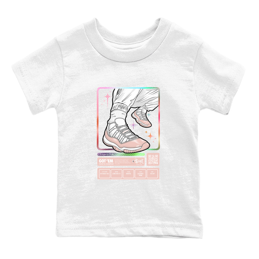 Air Jordan 11 Low Legend Pink shirts to match jordans Sneaker Trading Card sneaker match tees 11s Legend Pink Drip Gear Zone streetwear brand Baby and Youth White 2 cotton tee